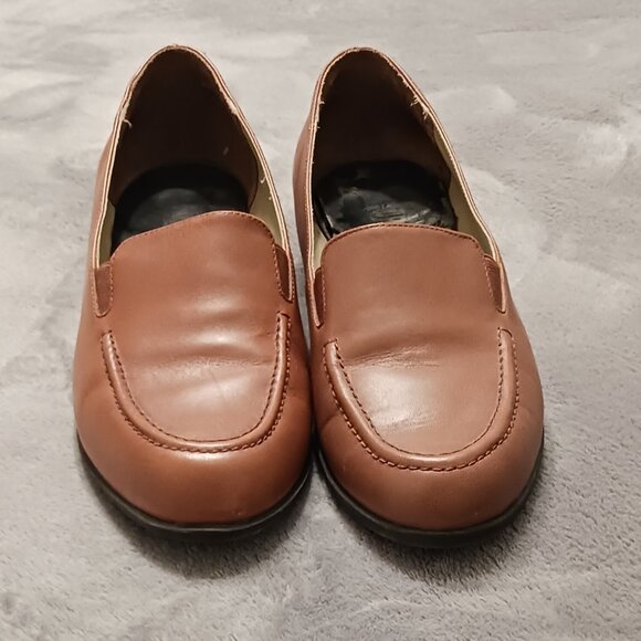 Vintage 90s Drew Shoe Women’s Arlene Tan Casual Leather Loafers 9WW - Picture 2 of 13